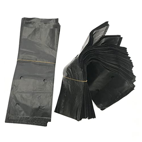 Jorzer Sac de Plantation en Plastique pour Arbres et Plantes, 200pcs, 8x18cm, Noir, Extérieur, Sac de Plantation de Tomates, Légumes, Fruits, Fleurs, Multicolore 2