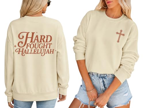 QIXYN Christian Sweatshirts for Women Faith Bible Verse Religious Shirts - image 1