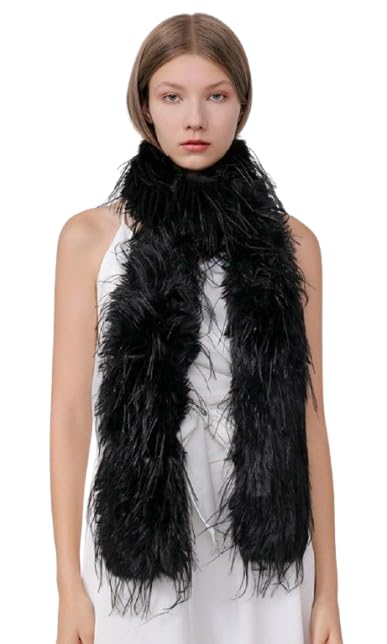 Hzxsny Faux Fur Scarf Large Furry Scarfs Solid Color Long Neckerchief Decoration Warm Scarf for...