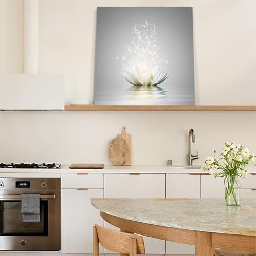 Art mural lotus tableau decoration salon moderne et chambre 90x90 - 5