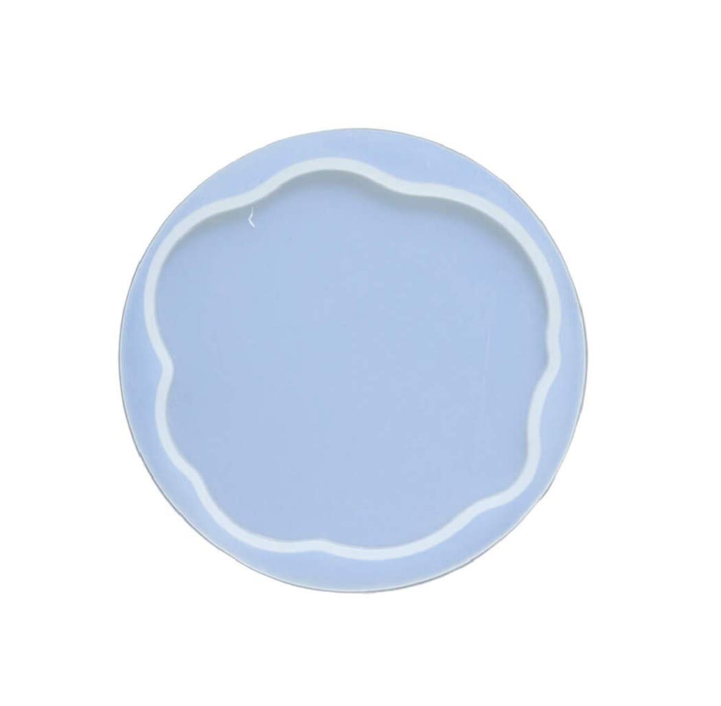R H lifestyle Creative DIY Multipurpose Transparent Silicone Coaster Mold (Circle T Coaster, 4")