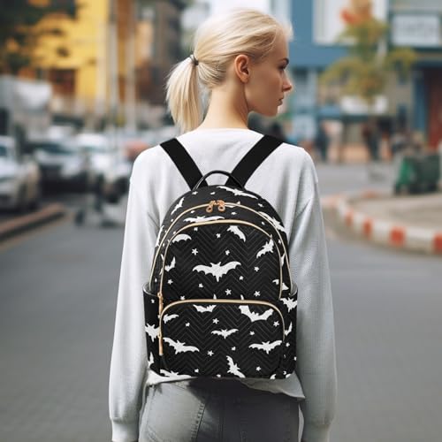 Image of Halloween Bat Mini Backpack Fashion Backpack Purse for Women,Handbag Shoulder Bag Casual Daypack, Ladies Gift for College Work (M)