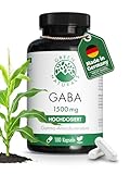 GABA Kapseln – Hochdosiert: 1.500 mg aus natürlicher Fermentation – 100 % Vegan & Ohne Zusätze – 180 Kapseln (3 Monate) – Premiumqualität aus Deutschland – Vegan & laborgeprüft – Green Naturals®
