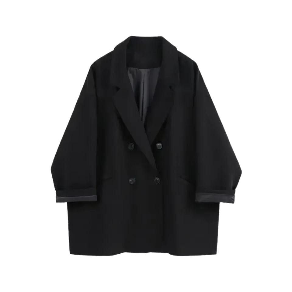 Veste décontractée manches longues blazer vintage oversize femme fluide et structuré