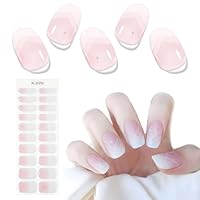Nagelfolien - 20 Jelly French Ombre Nagelfolie Selbstklebend | UV Gel Nagelfolie | Gel Nail Stickers, Gellack Wraps für Nagel - Langlebig und Wasserfest