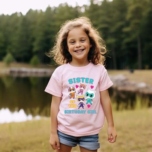 Super Cat Birthday Outfit – Personalized Name & Age Gift, Cute Kitty Party Theme for Girls, Family Matching Tees, Hero Cat Birthday Apparel, Handmade Decoration2