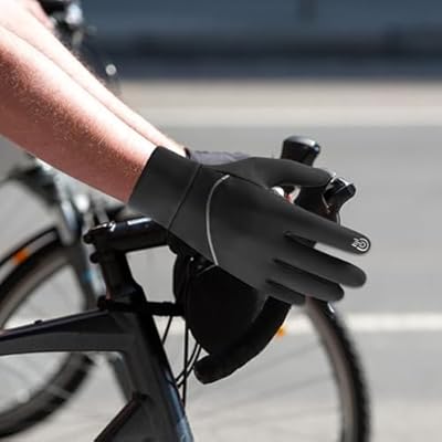 Heated Gloves for Men Women, Rechargeable Electric Hand Warmers Winter Full Finger Gloves with Touchscreen for Skiing Cycling Golf Hiking Outdoor Sports (Black, XL)