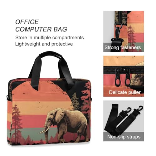 Bolso bandolera para laptop con estampado elefante 13-16" miniatura 6
