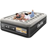 OlarHike King Size Airbed, Inflatable Mattress, 152cm x 203cm x 46cm, Air Bed with Built in Pump, Blow Up Mattress, Folding Guest Bed Self Inflating with Flocked Surface for Camping and Home Use