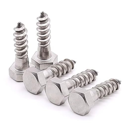Glvaner M6 x 40mm (20 pcs) Stainless Steel Hex Head Lag Screws, Hexagon Head Wood Screws DIN571, Partial Thread Coverage, Plain Finish