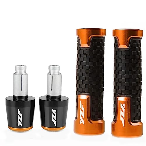 Guidon antidérapant CNC et embout de poignée orange pour Yamaha R3