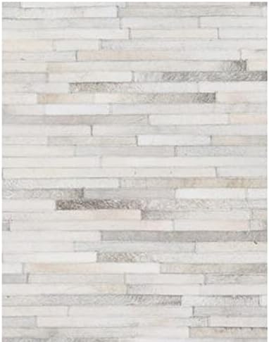 Handmade Leather Carpet Cowhide Hair on Rug Patch Work Beautiful for Living Room & Bedroom Grey MC164 (2'6X11'0, Grey)