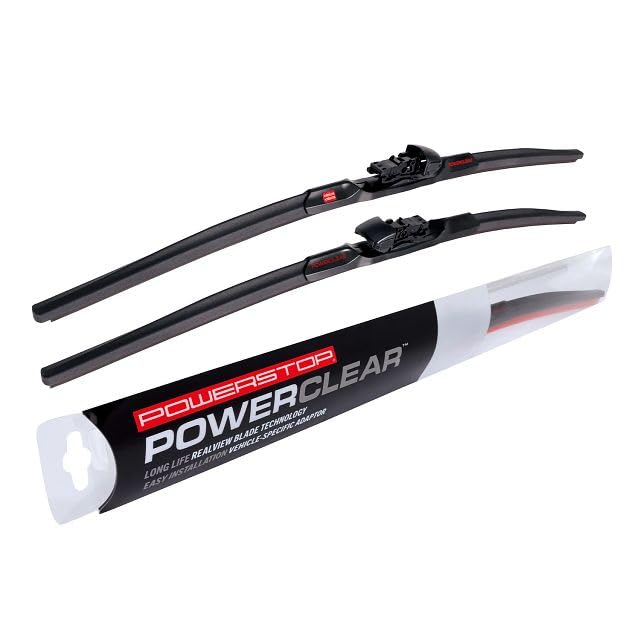 Image of PowerClear by PowerStop Front 22 inch + 18 inch (Set of 2)Pinch Tab Windshield Wiper Blade Set For BMW 228i 2014-2016, 228i xDrive 2015-2016, 228ixDrive Gran Coupe 2020, 230i, 230i xDrive 2017-2020 PCK-2218-2