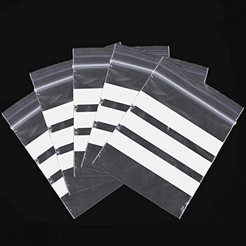 100 3.5" x 4.5" GRIPWELL® Grip Seal Bags Write on Panel, White