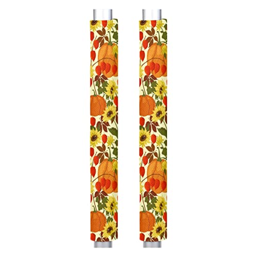 Refrigerator Handle Covers Set of 2 Sunflower Turquoise Pattern Washable Kitchen Appliance Handle Covers for Stove Oven Dishwasher Fridge Handle Cover Kitchen Accessories