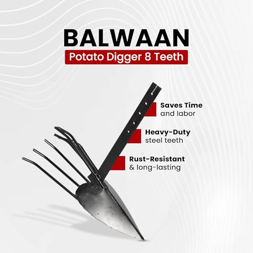 Image of BALWAAN Krishi Potato Digger for All Types of Power Weeder | 8 Teeth | Power Weeder Attachment | Heavy-Duty|PD-80