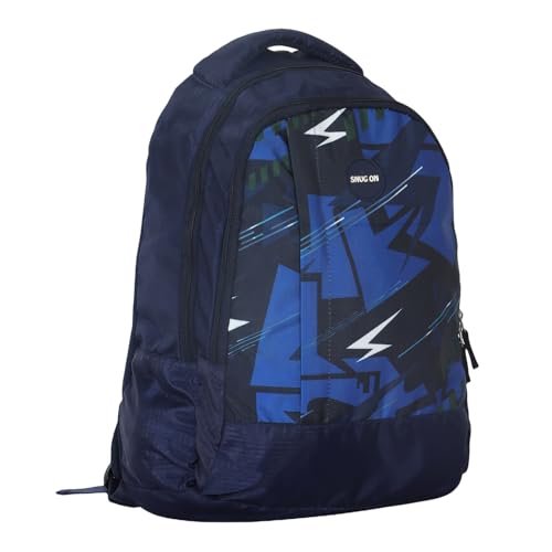Image of Printed Backpack for School, Office & College | Polyester Turquoise Tuition Case for Adults| Comfortable Bags for Girls & Boys | Carry-On with Bottle Holder Pocket - 2 Main Compartments