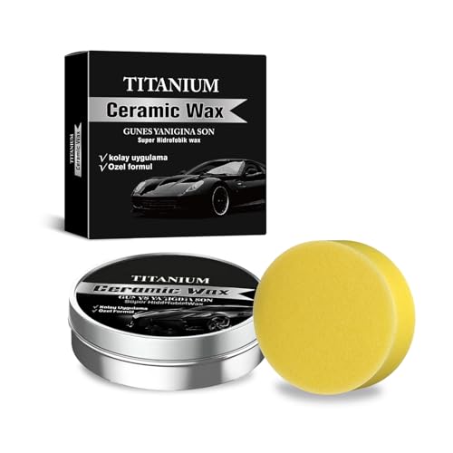 Titanium Ceramic Wax Cream Strong Protection Car Coating Polishing Wax Auto Car Scratch Repair Remover Paste Polish Vehicle Paint Care Lasting Protection Mild Formula Polish With Sponge