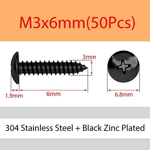 Tornillos autorroscantes acero inoxidable 50 piezas M3x6 mm miniatura 2