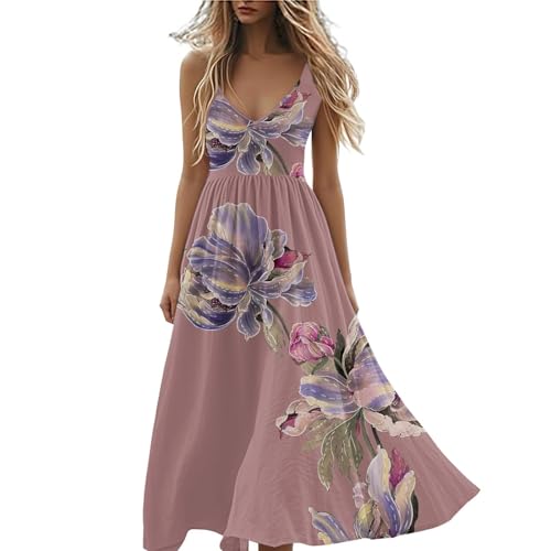 Robe vintage imprimé floral col en V style bohème chic