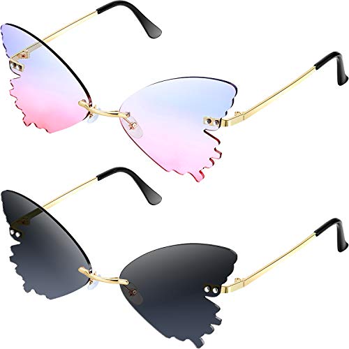 Weewooday Butterfly Wing Sunglasses for Women and Men