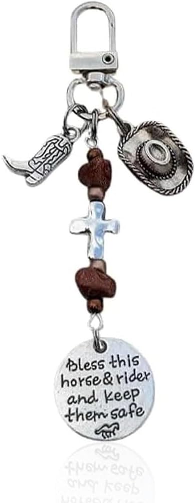 Horse Saddle And Bridle Charm Clip, Bless This Horse Rider Keep Safe Bridle, Saddle Riding Charms Hanging Gifts
