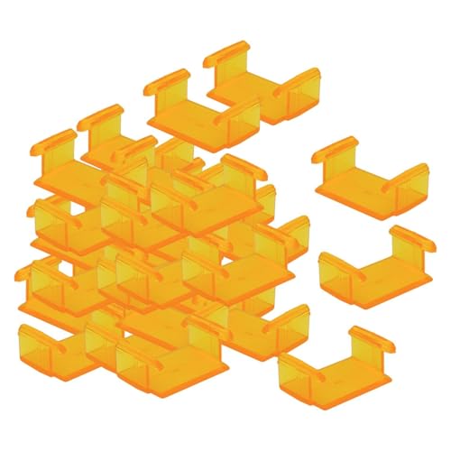 Menolana 30 Pieces Track Fixer Clips for Tracks Heavy Duty Sturdy Train Accessories Track Parts Set for Toddlers Boys and Girls, Yellow