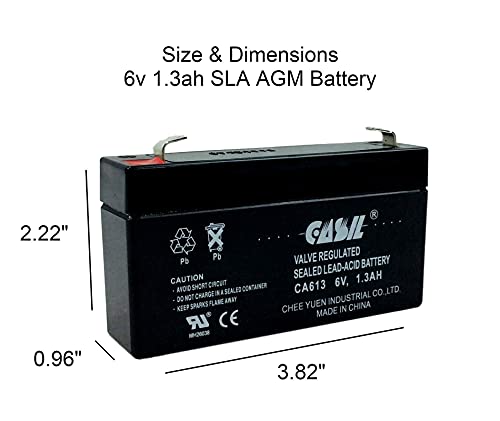 Casil 6V 1.3Ah Replacement Battery Compatible With Ge Interlogix 60-914 Ge Simon 3 & Ge Xt Panel #TOP3