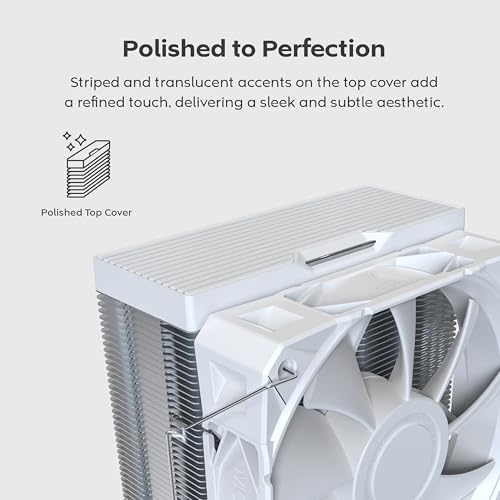 Image of MONTECH NX400 - CPU Air Cooler, Single Tower, 4 Advanced Heat Pipes, 52-fin Heat Sink, E28, 120mm FDB Static Pressure Fan, 28mm Fan Thickness, Corner-Cover Footpads, Polished Top Cover - White
