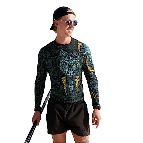 Viking Tatoo Men’s Compression Shirts Long Sleeve Rash Guards for MMA, BJJ, Grappling Base Layer Combat4