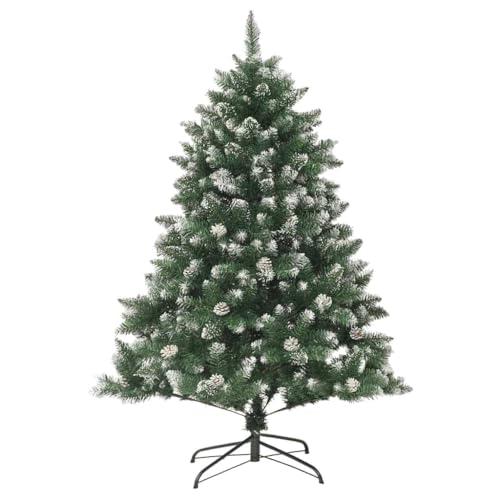 Árbol de Navidad artificial verde de 120 cm con luces LED decorativas y base 5