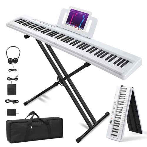 Ktaxon 88-Key Foldable Digital Piano Set White