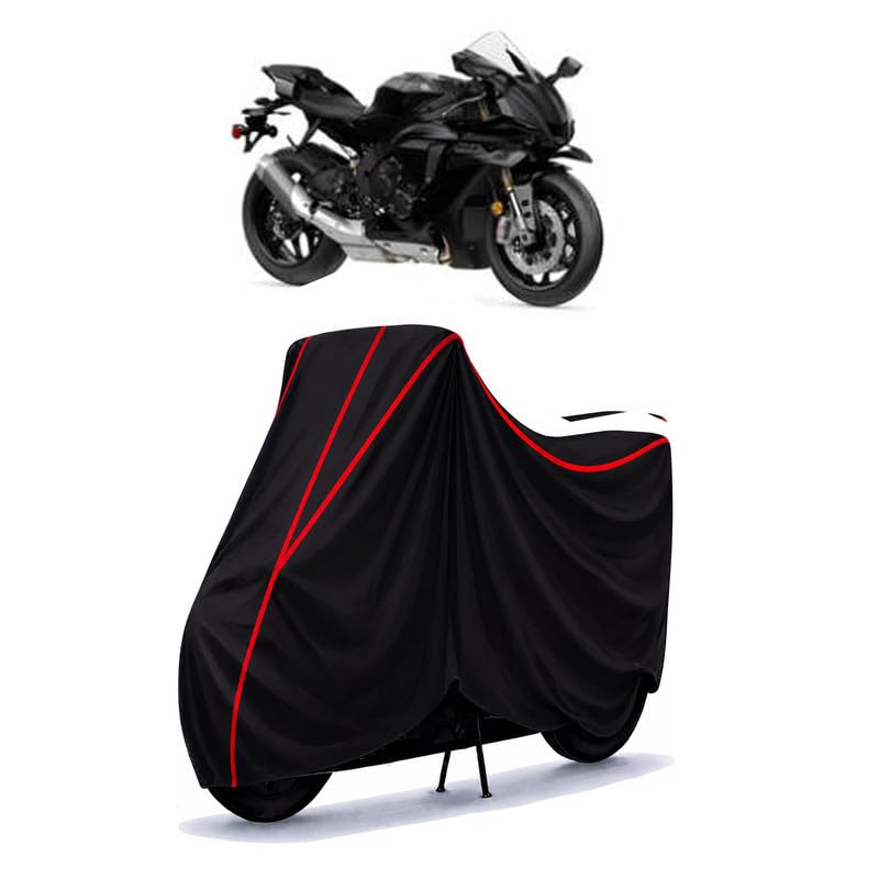 Image of YZF R1 STD Water Resistant Bike Cover for All Motorcycles & Rain | Heavy Duty Taffeta Fabric | UV Protection, Dustproof, Scratchproof | All Weather Two Wheeler Body Cover with Elastic Bottom