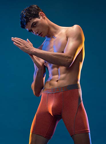 Separatec Men's Sport Underwear with Dual Pouch Design Fast Dry Long Leg 8" Active Performance Boxer Briefs in 2 or 3 Pack2