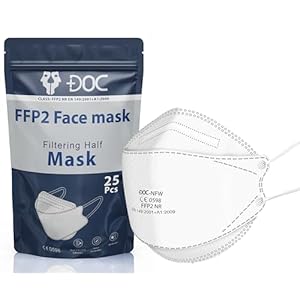 FFP2 Mask Pack of 20 – Hand Checked For Quality – 5 Layered Webbing Fibers Face Mask – A Must Have Dust Mask For Outdoors – Each Breathe Matters