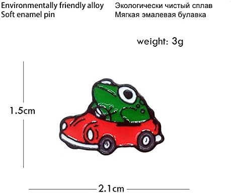 Cartoon Brooch, Naughty Little Frog Driving Corsage Creative pin