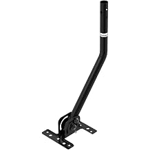 Universal 180 Adjustable TV Antenna J-Pole Mount, Black Aerial Bracket for Outdoor Attic Roof Wall, 16.5 inch Pole, 1 inch Diameter, Weather Proof