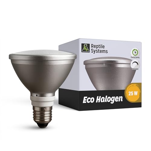 Reptile Systems Eco Halogen â€“ White 25w â€“ Lamp for Reptiles & Amphibians â€“ Light for Tanks, Vivariums & Crested Geckos