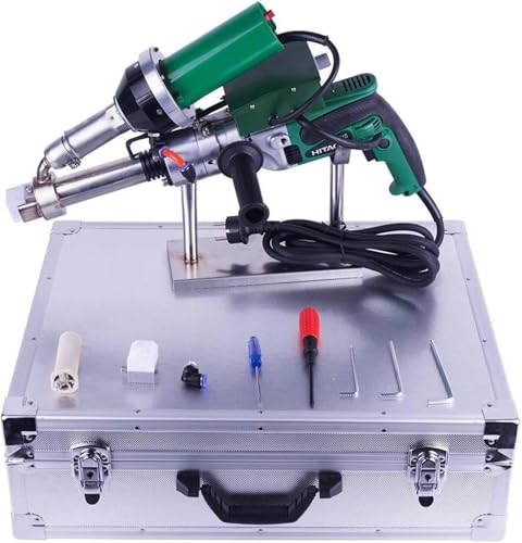 Image of 1600W Plastic Welding Gun Hot Air Heat Gun PP HDPE LDPE Welding Kit Handheld Plastic Extrusion Welding Machine Plastic Welder Gun Vinyl Weld Extruder Welder Machine