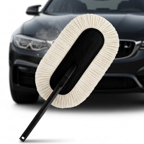 Image of JD Fresh Scratch-Free Car Duster Lint-Free - Car Cleaner Brush with Long Handle -Wax Coating for 2x better Cleaning Performance - Car Cleaning Brush for Exterior - Car Dusting Brush for Cars SUV Truck