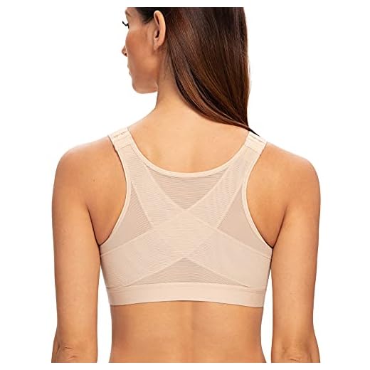 MELENECA Dam främre knäppning BH utan bygel och inlägg stora storlekar, Beige, 95C