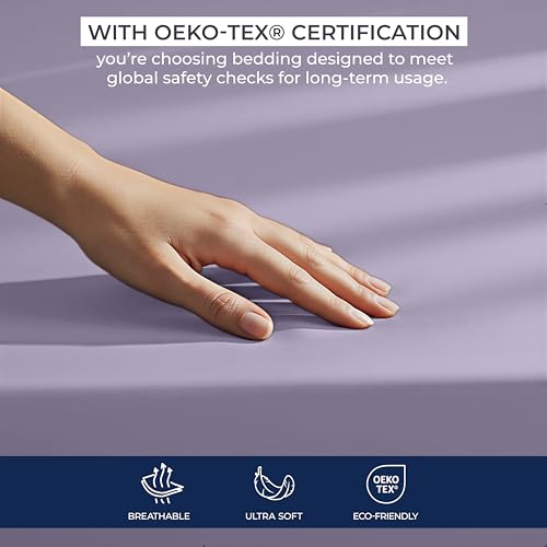 Image of Utopia Bedding Extra Deep Pocket King Fitted Sheet, Fits up to 21 Inch Mattress - Hotel Luxury, Soft, Breathable and Comfy - Shrinkage and Fade Resistant - Easy Care (Lavender)