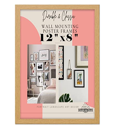 Deals on deal Modern Wooden 12" x 8" jigsaw puzzle Picture Frame Photo Frame Wall Art Poster Frames With Clear Perspex Safety Glass to Hang Portrait or Landscape (12"x8" (30.5 x 20.3cm), OAK)