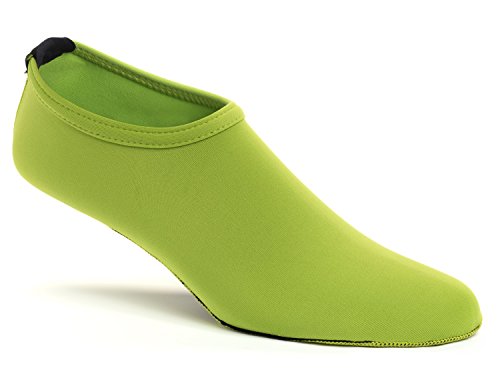Fun Toes -2 Pairs Water Skin Shoes Aqua Socks For Water Sports Beach Pool Surf (X-Large Women 8.5-10, Men 7.5-9, 1 Blue- 1 Green) #TOP2
