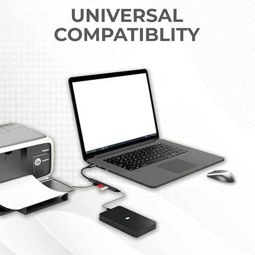 Image of USB HUB C Type USB Hub with 4 Ports, 1 Port USB 3.0 & 3 Ports USB 2.0, Free C Type to USB OTG, Compatible for Laptop, Desktop Computer (USB C to 4 Port HUB)
