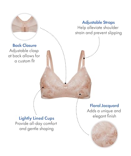 Image of Bestform Women's 5006222 Floral Jacquard Wireless Soft Bra with Lightly-Lined Cups