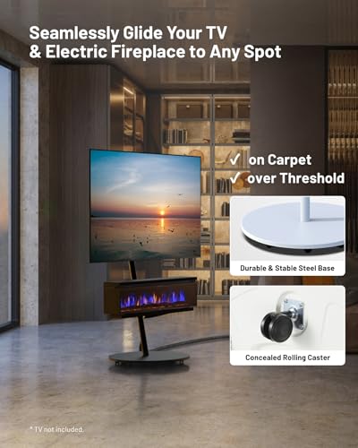 Soporte móvil WALL Seven para TV con chimenea eléctrica miniatura 3