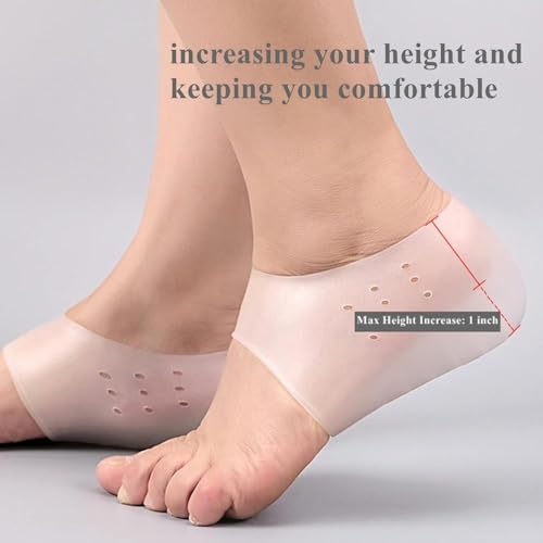 Image of 4cm Height Increasing Silicone Insoles Height Increasing Socks Shoes Hidden Heel Insoles Extension