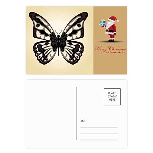 Cartes postales papillons en Père Noël pour vos vœux de fin d'année