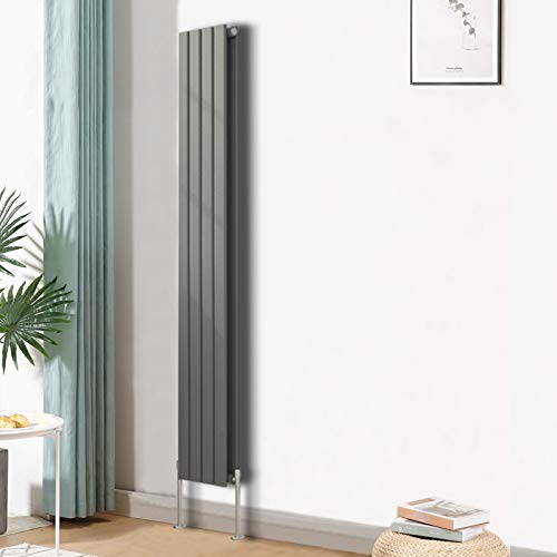 Blümme Vertical Double Flat Panel Designer Radiator Bathroom Heater Central Heating Radiators 1600 x 272mm Anthracite